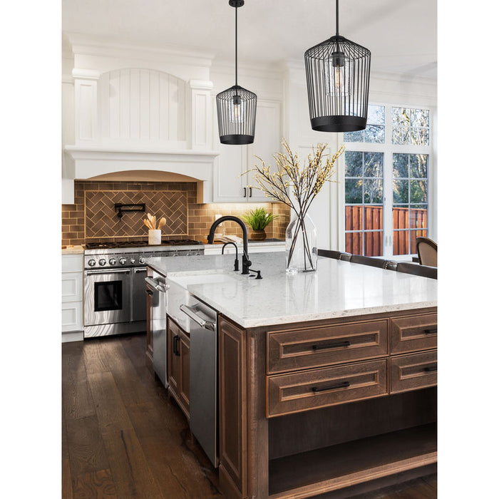 Z-Lite Lido Matte Black 1 Light Pendant 342P13-MB | theLightShop