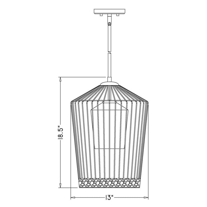Z-Lite Lido Matte Black 1 Light Pendant 342P13-MB | theLightShop