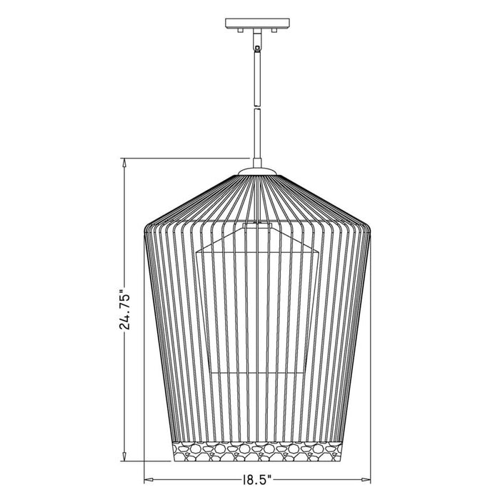 Z-Lite Lido Matte Black 1 Light Pendant 342P19-MB | theLightShop