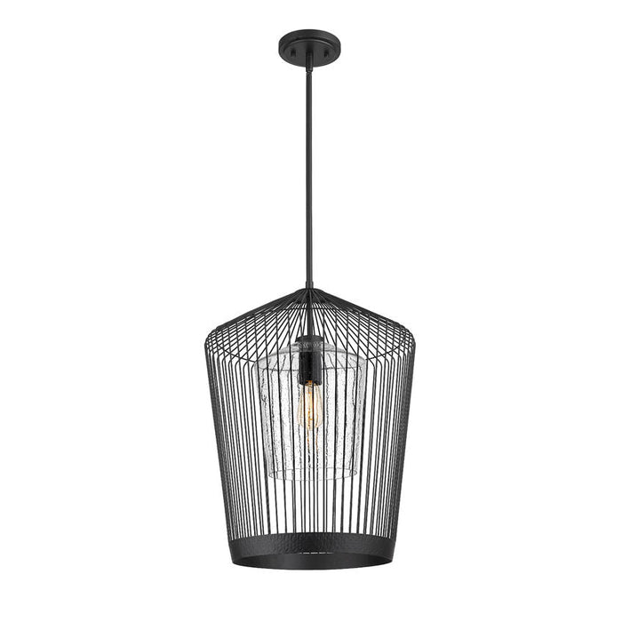 Z-Lite Lido Matte Black 1 Light Pendant 342P19-MB | theLightShop