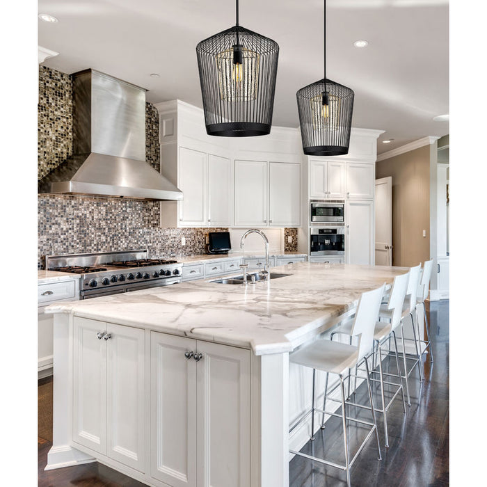 Z-Lite Lido Matte Black 1 Light Pendant 342P19-MB | theLightShop