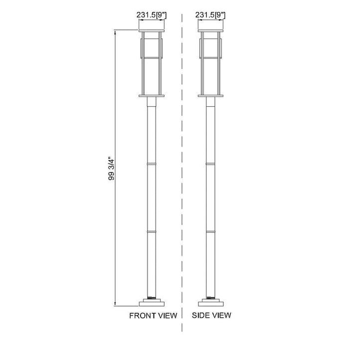 Z-Lite Luca Black LED 1 Light Outdoor Post Mounted Fixture 517PHM-567P-BK-LED | theLightShop