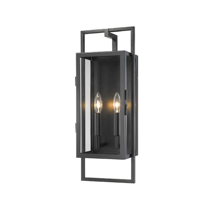 Z-Lite Lucian Black 2 Light Outdoor Wall Sconce 598M-BK | theLightShop