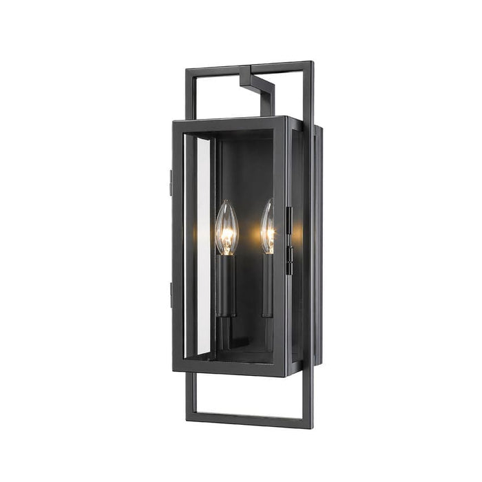 Z-Lite Lucian Black 2 Light Outdoor Wall Sconce 598S-BK | theLightShop