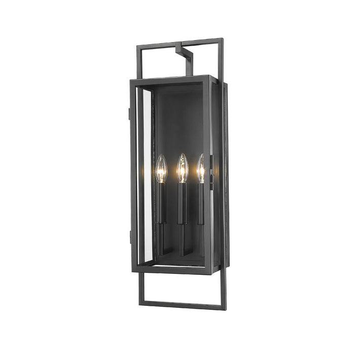 Z-Lite Lucian Black 3 Light Outdoor Wall Sconce 598B-BK | theLightShop