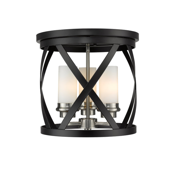 Z-Lite Malcalester Matte Black Brushed Nickel Flushmount 481F13-MB-BN | theLightShop
