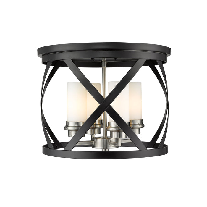 Z-Lite Malcalester Matte Black Brushed Nickel Flushmount 481F16-MB-BN | theLightShop