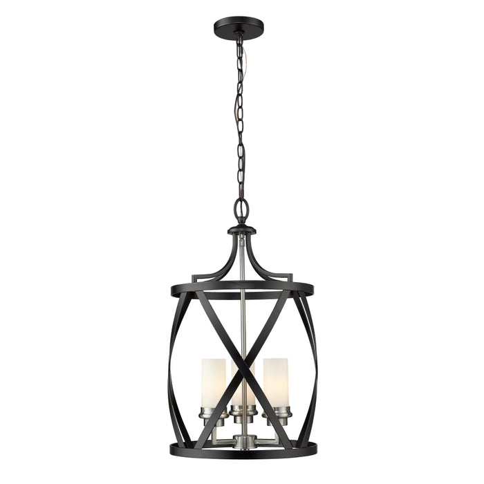 Z-Lite Malcalester Matte Black Brushed Nickel Pendant 481P14-MB-BN | theLightShop