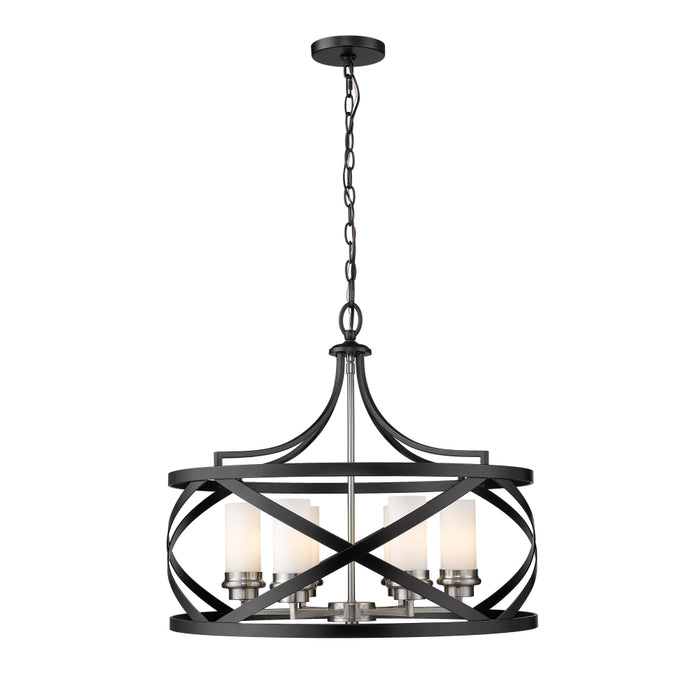 Z-Lite Malcalester Matte Black Brushed Nickel Pendant 481P24-MB-BN | theLightShop
