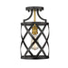 Z-Lite Malcalester Matte Black Olde Brass Flushmount 481F1-MB-OBR | theLightShop