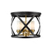 Z-Lite Malcalester Matte Black Olde Brass Flushmount 481F16-MB-OBR | theLightShop