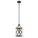 Z-Lite Malcalester Matte Black Olde Brass Mini-Pendant 481MP-MB-OBR | theLightShop