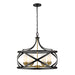 Z-Lite Malcalester Matte Black Olde Brass Pendant 481P24-MB-OBR | theLightShop