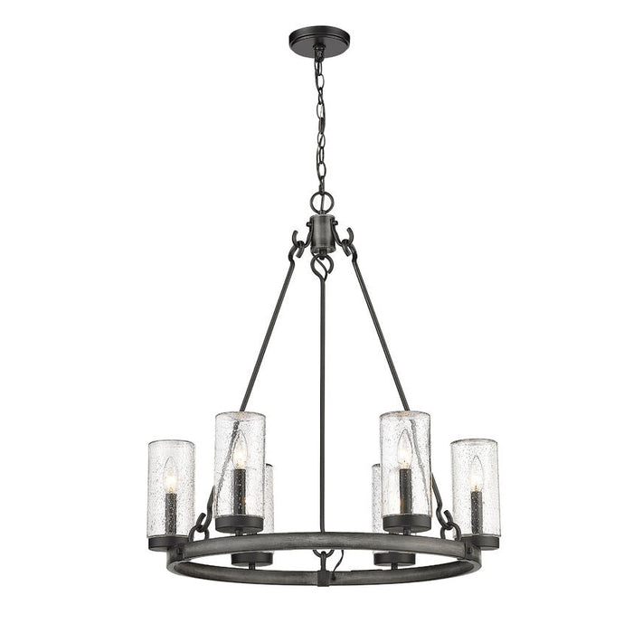 Z-Lite Marlow Ashen Barnboard 6 Light Outdoor Pendant 589-6ABB | theLightShop