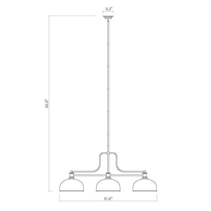 Z-Lite Melange Matte Black 3 Light Billiard Light 725-3MB-D13MB | theLightShop