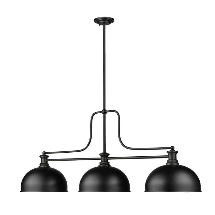 Z-Lite Melange Matte Black 3 Light Billiard Light 725-3MB-D13MB | theLightShop