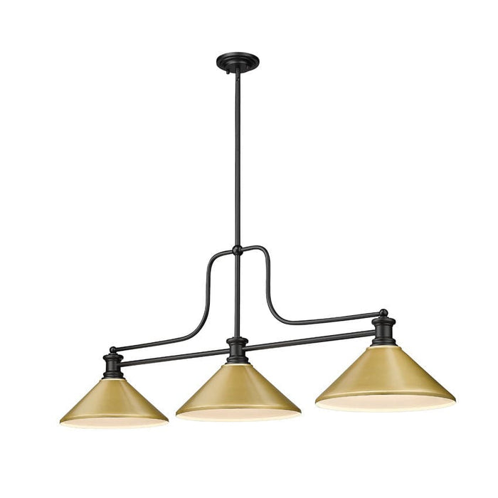 Z-Lite Melange Matte Black 3 Light Billiard Light 725-3MB-MSG | theLightShop