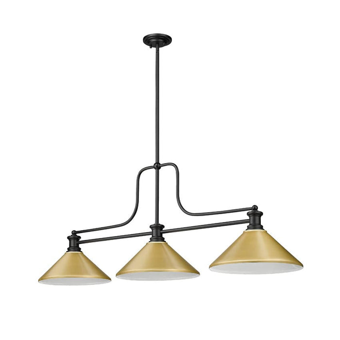 Z-Lite Melange Matte Black 3 Light Billiard Light 725-3MB-MSG | theLightShop