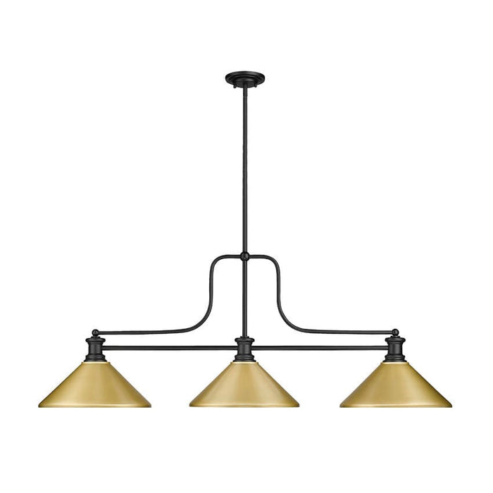 Z-Lite Melange Matte Black 3 Light Billiard Light 725-3MB-MSG | theLightShop