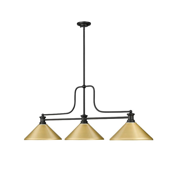 Z-Lite Melange Matte Black 3 Light Billiard Light 725-3MB-MSG | theLightShop