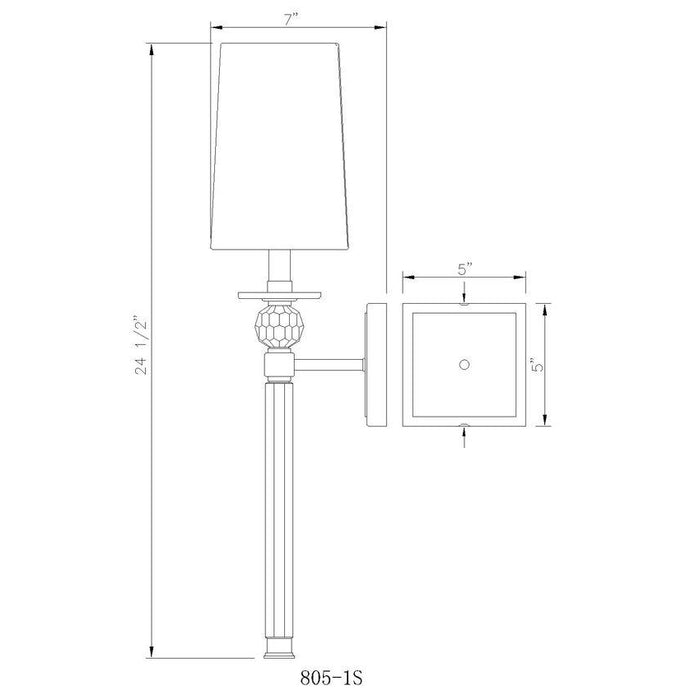 Z-Lite Mia Rubbed Brass Wall Sconce 805-1S-RB-WH | theLightShop