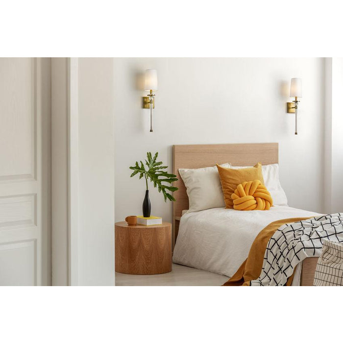 Z-Lite Mia Rubbed Brass Wall Sconce 805-1S-RB-WH | theLightShop