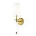 Z-Lite Mila Rubbed Brass Wall Sconce 808-1S-RB-WH | theLightShop