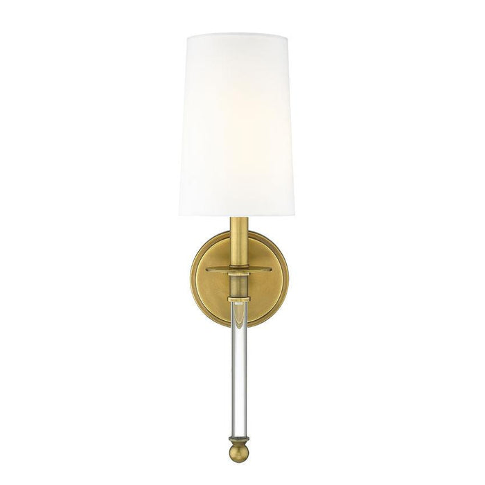 Z-Lite Mila Rubbed Brass Wall Sconce 808-1S-RB-WH | theLightShop