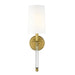 Z-Lite Mila Rubbed Brass Wall Sconce 808-1S-RB-WH | theLightShop