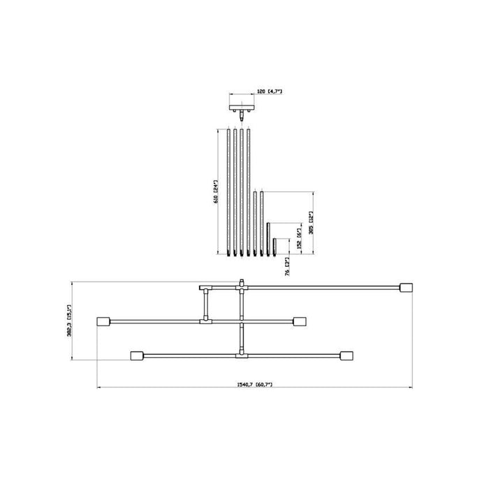 Z-Lite Modernist Chrome Chandelier 731-5CH | theLightShop