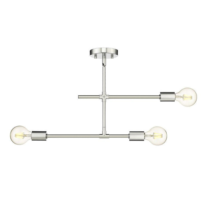 Z-Lite Modernist Chrome Semi-Flushmount 731-3SF-CH | theLightShop