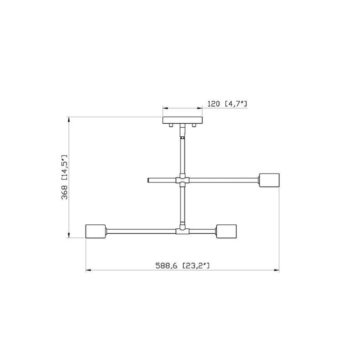 Z-Lite Modernist Chrome Semi-Flushmount 731-3SF-CH | theLightShop