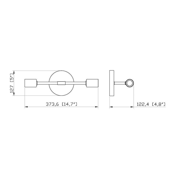 Z-Lite Modernist Chrome Wall Sconce 731-2S-CH | theLightShop