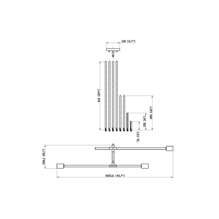 Z-Lite Modernist Matte Black Chandelier 731-3MB | theLightShop