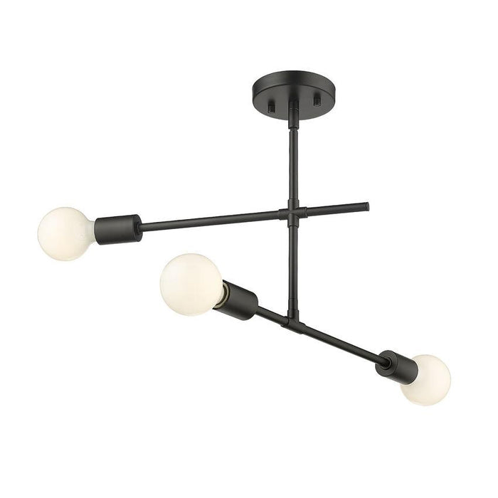 Z-Lite Modernist Matte Black Semi-Flushmount 731-3SF-MB | theLightShop