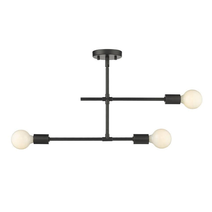 Z-Lite Modernist Matte Black Semi-Flushmount 731-3SF-MB | theLightShop