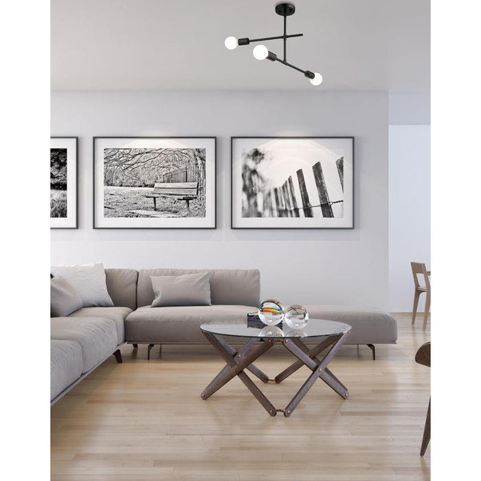 Z-Lite Modernist Matte Black Semi-Flushmount 731-3SF-MB | theLightShop
