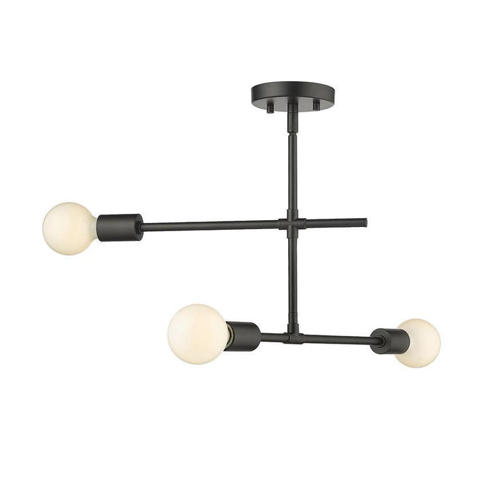 Z-Lite Modernist Matte Black Semi-Flushmount 731-3SF-MB | theLightShop