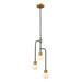 Z-Lite Neutra Matte Black Foundry Brass Chandelier 621-3MB-FB | theLightShop