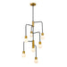 Z-Lite Neutra Matte Black Foundry Brass Chandelier 621-7MB-FB | theLightShop