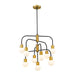 Z-Lite Neutra Matte Black Foundry Brass Chandelier 621-9MB-FB | theLightShop