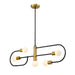 Z-Lite Neutra Matte Black Foundry Brass Island-Billiard 621-5L-MB-FB | theLightShop