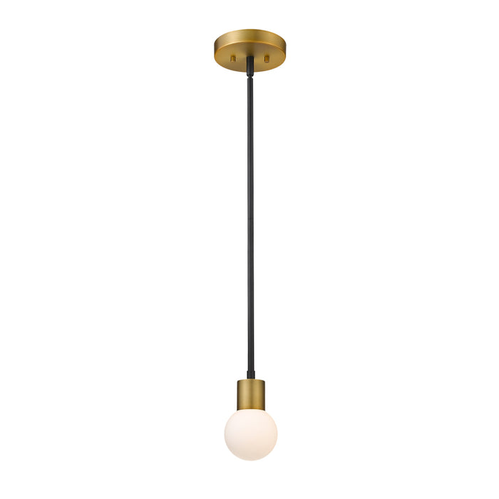 Z-Lite Neutra Matte Black Foundry Brass Mini-Pendant 621MP-MB-FB | theLightShop