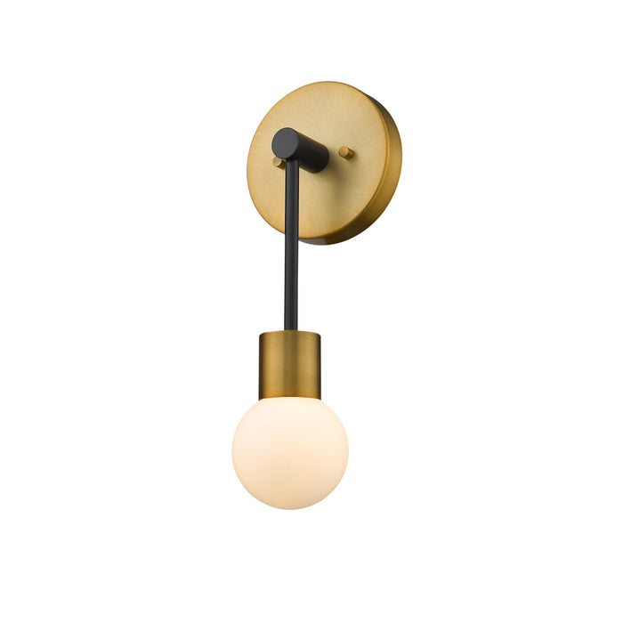 Z-Lite Neutra Matte Black Foundry Brass Wall Sconce 621-1S-MB-FB | theLightShop