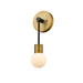 Z-Lite Neutra Matte Black Foundry Brass Wall Sconce 621-1S-MB-FB | theLightShop