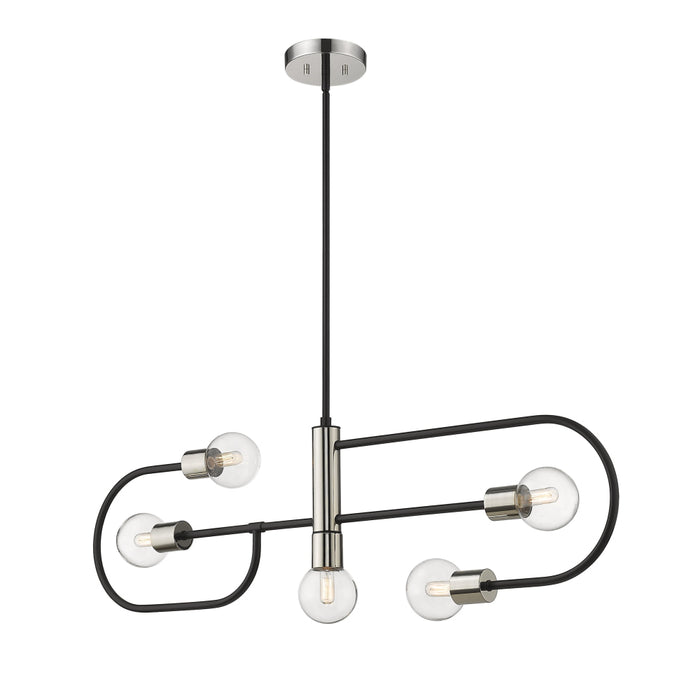 Z-Lite Neutra Matte Black Polished Nickel Island-Billiard 621-5L-MB-PN | theLightShop