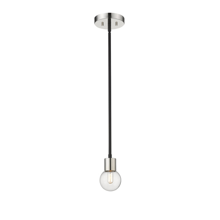 Z-Lite Neutra Matte Black Polished Nickel Mini-Pendant 621MP-MB-PN | theLightShop