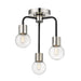 Z-Lite Neutra Matte Black Polished Nickel Semi-Flushmount 621-3SF-MB-PN | theLightShop