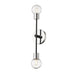 Z-Lite Neutra Matte Black Polished Nickel Wall Sconce 621-2S-MB-PN | theLightShop