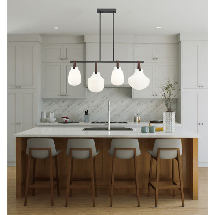 Z-Lite Newbury Linear Chandelier Matte Black 4 Light 7513-4L-MB | theLightShop